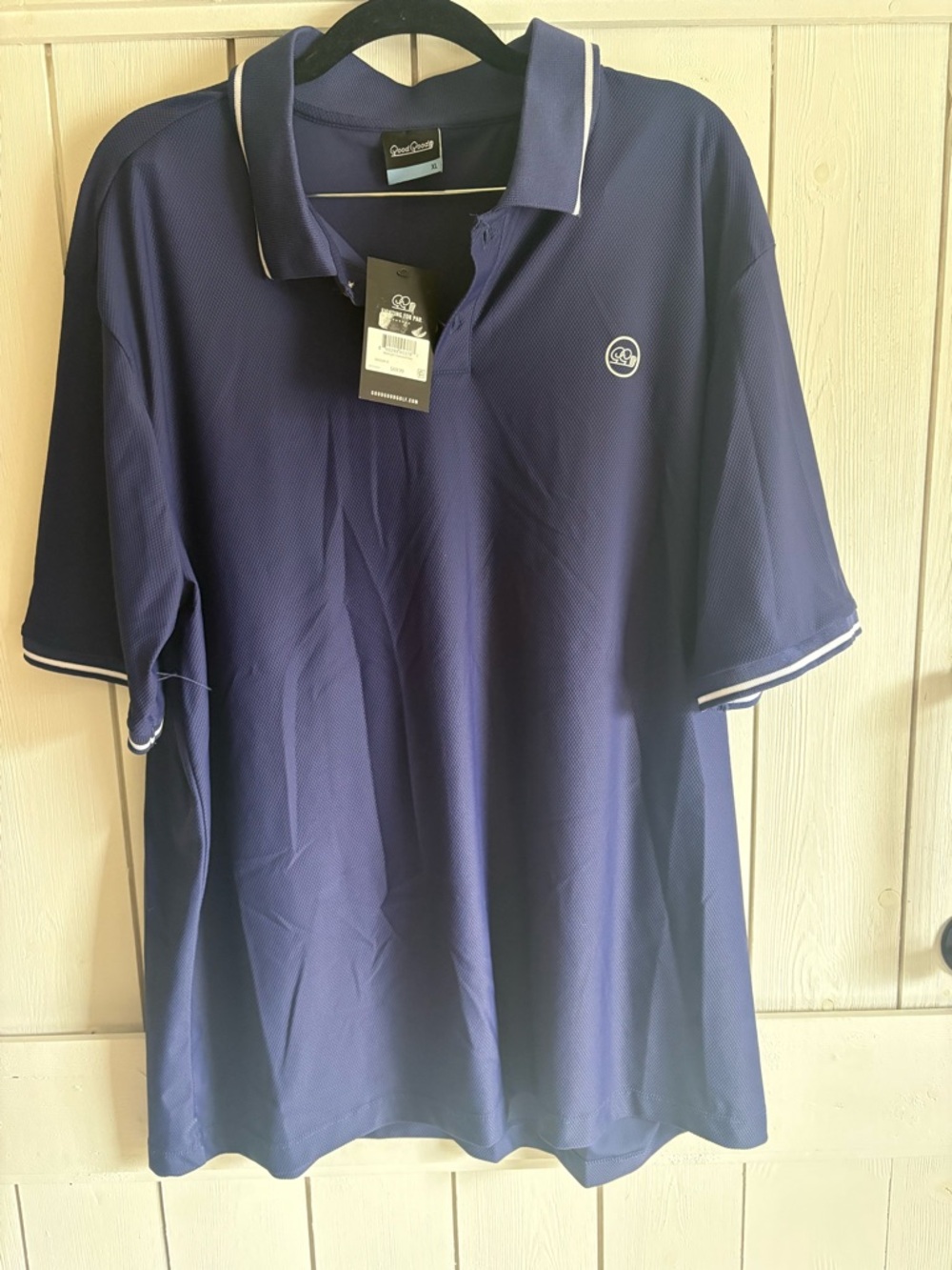 Good Good Golf Short-Sleeve Navy Polo with White Trim